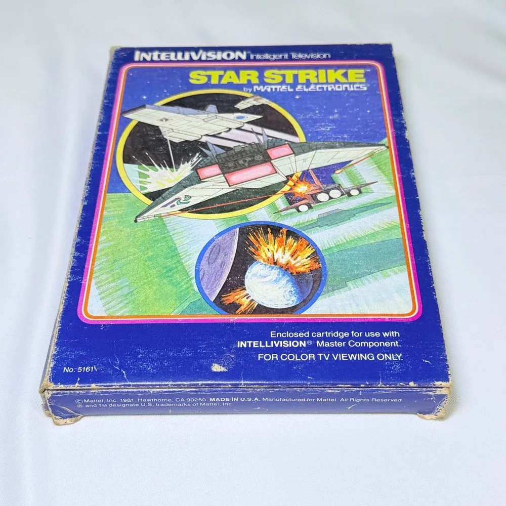 Mattel Intellivision Star Strike Video Game Cartridge Boxed 1981 Model 5161